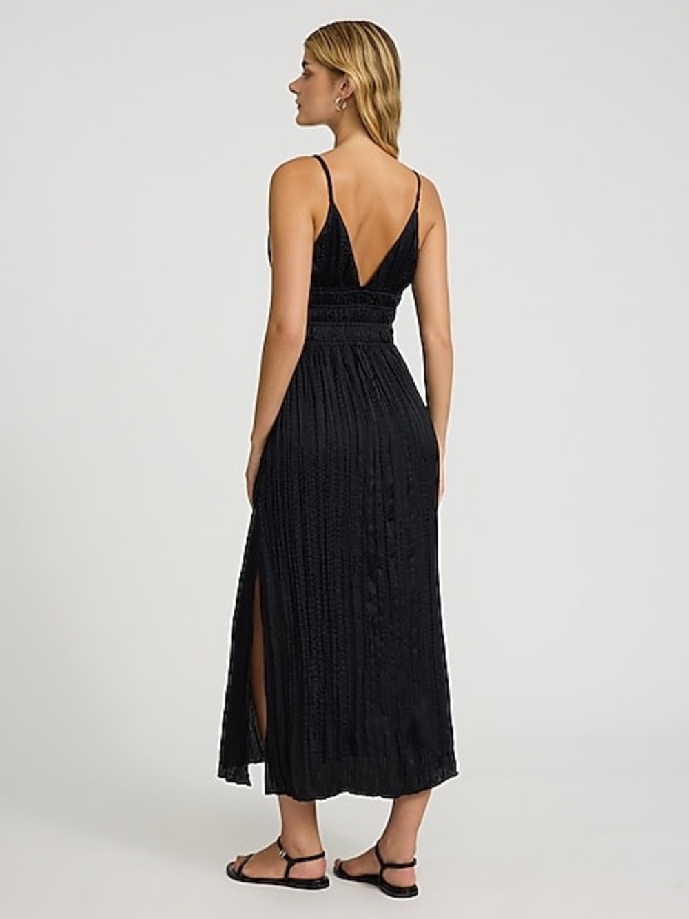 Express Black Strappy V-Neck Maxi Dress size medium - Picture 3 of 6